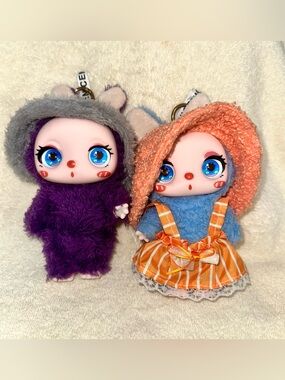 NICENICE Plush Doll Keychain Kawaii Bag Charm Set Purple Blue Bunny